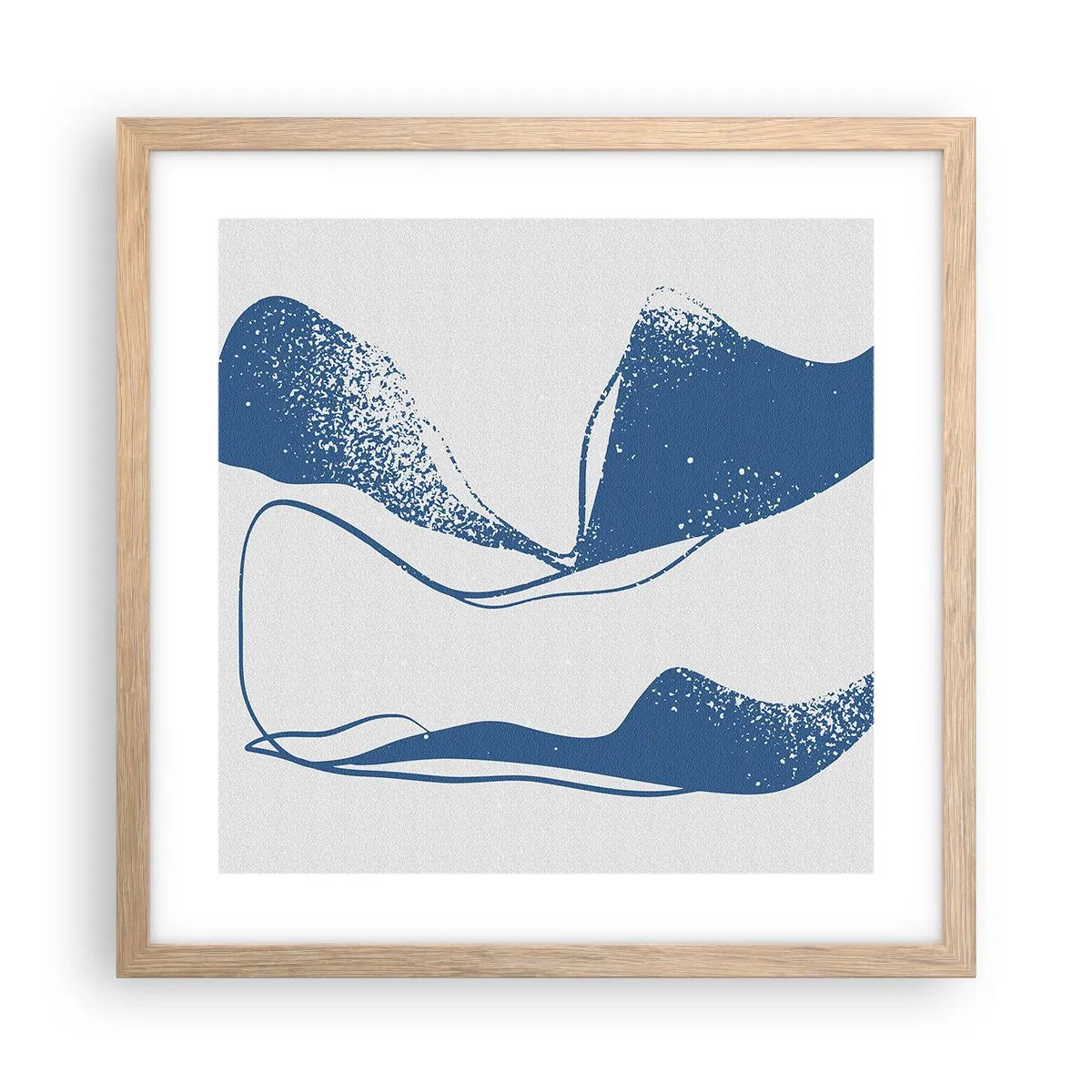 Pôster com moldura de carvalho claro - Abstração alada - 40x40 cm