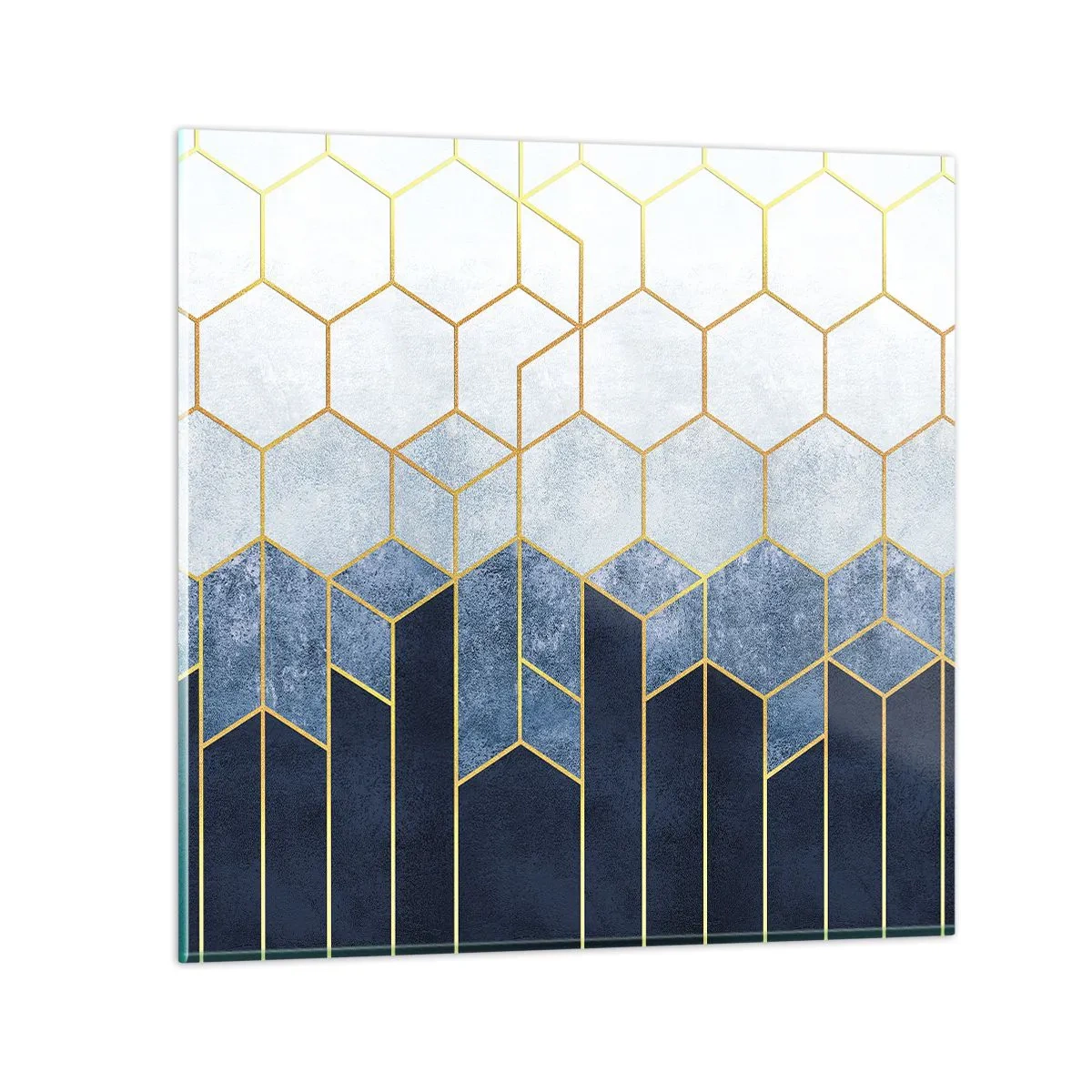 Quadro em vidro - Composição em ritmo sincopado - 40x40 cm