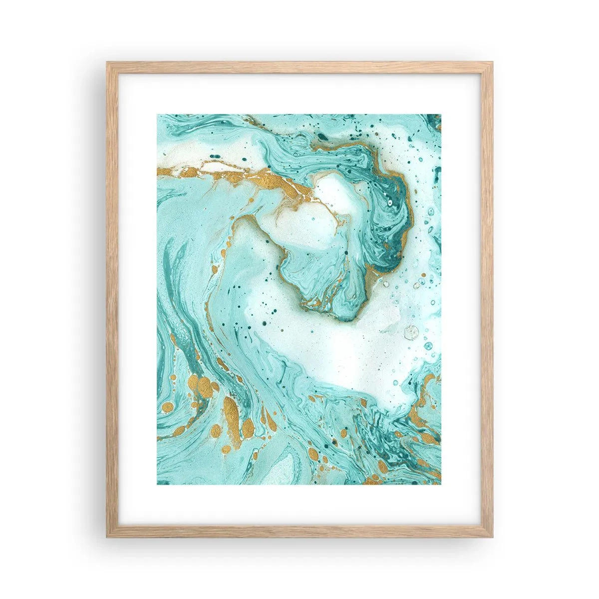 Pôster com moldura de carvalho claro - Sob a grande onda do período Edo - 40x50 cm