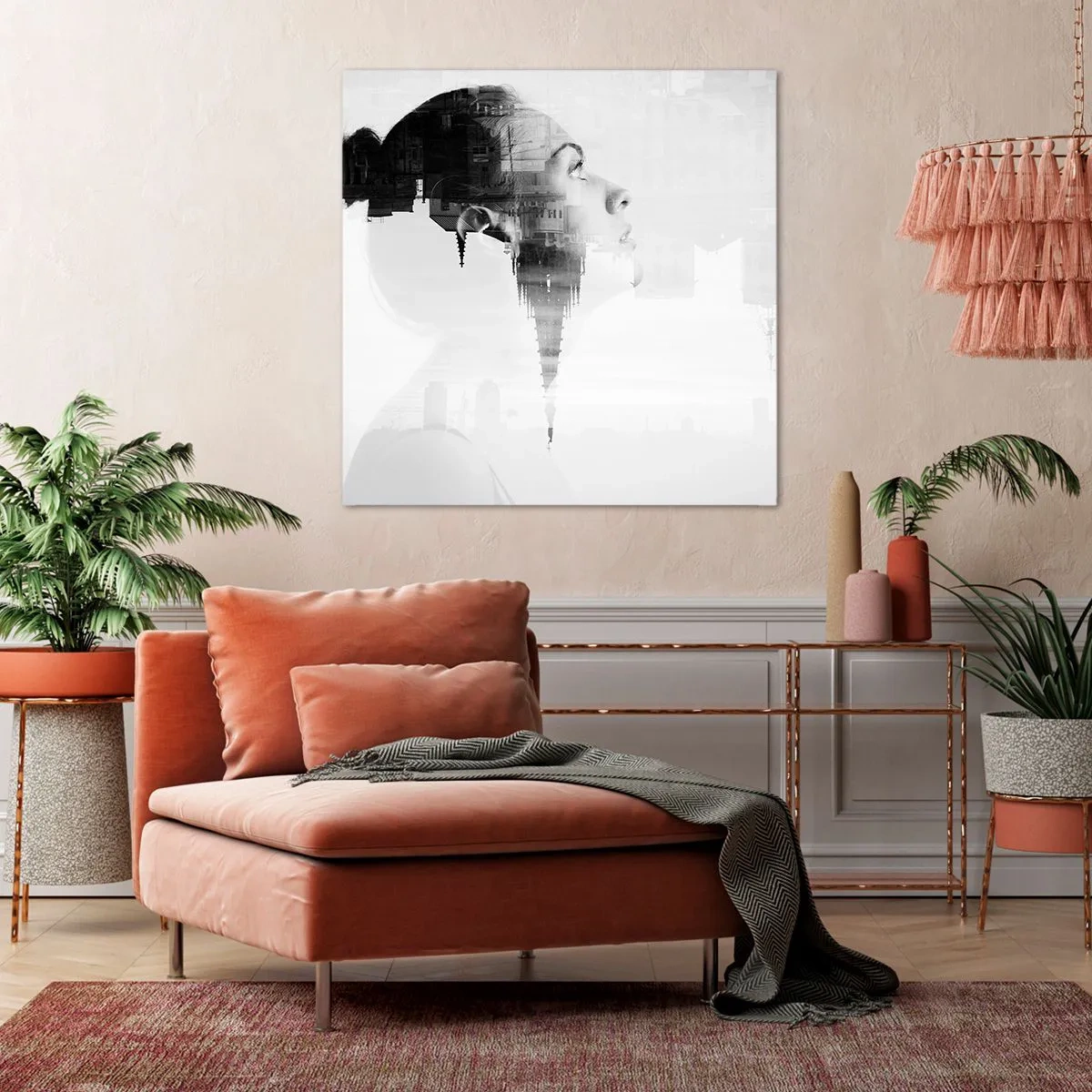 Quadro em tela - Em ambos os lados do vidro - 60x60 cm