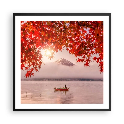 Pôster com moldura preta - No clima japonês - 60x60 cm