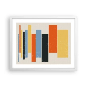 Pôster em moldura branca - Notação musical - 50x40 cm