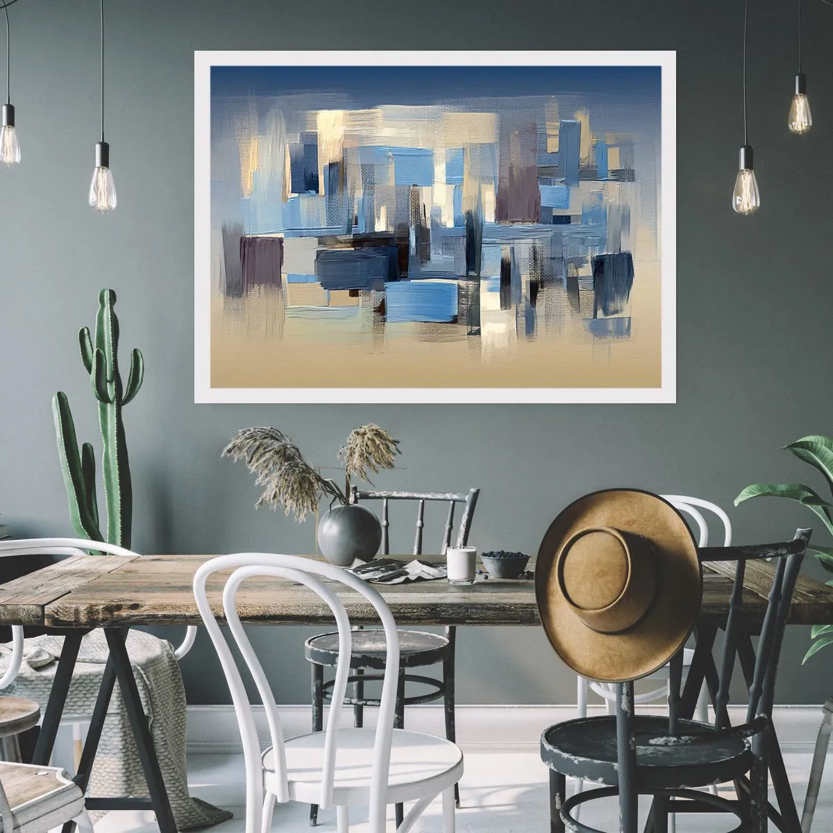 Pôster - Construção azul - 100x70 cm