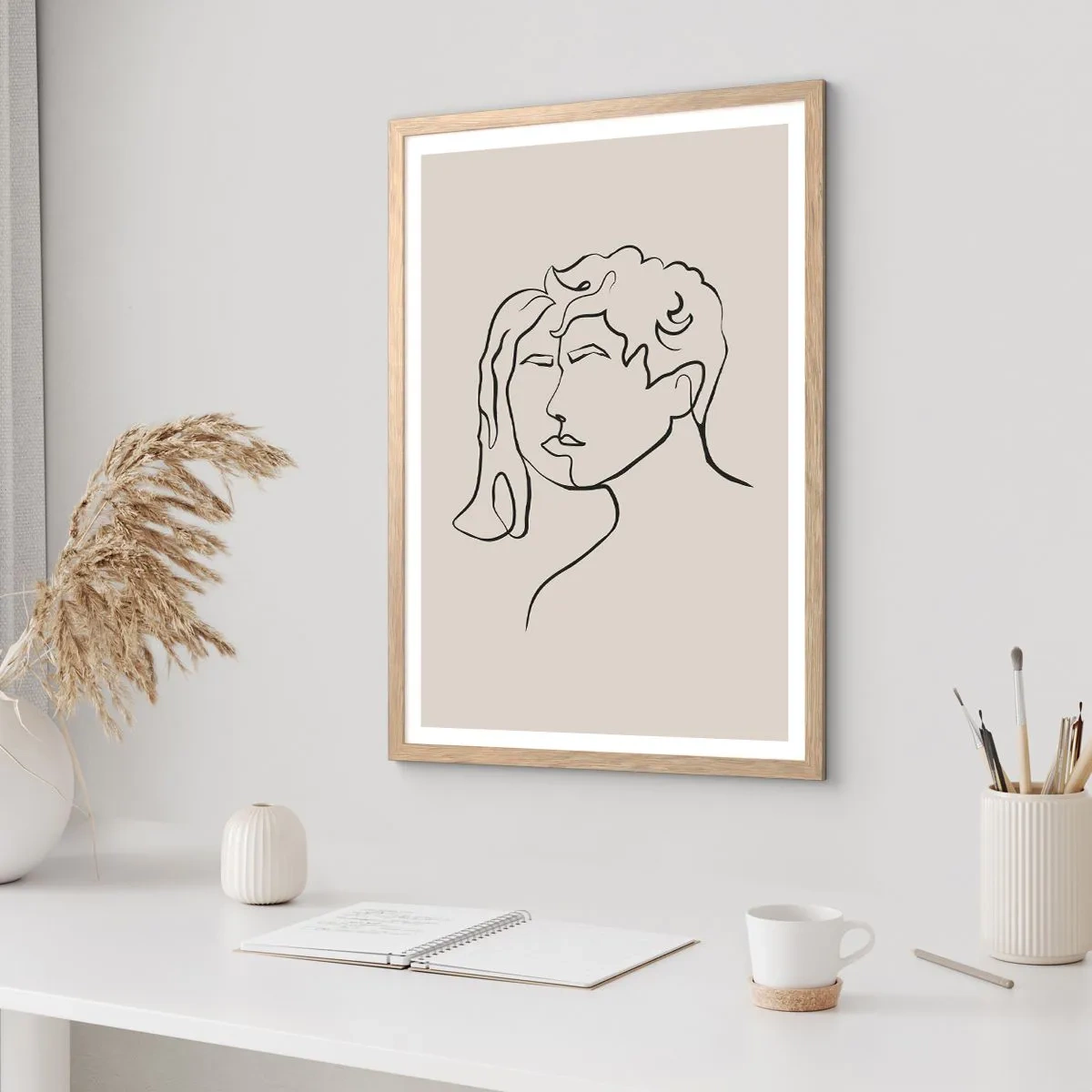 Pôster com moldura de carvalho claro - E fornou-se a união - 61x91 cm