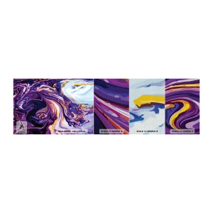 Amostra de papel de parede Premium Sand - Onde o espaço se dobra em roxo - Abstração, Pedaço, Padrão Moderno - 100x30 cm