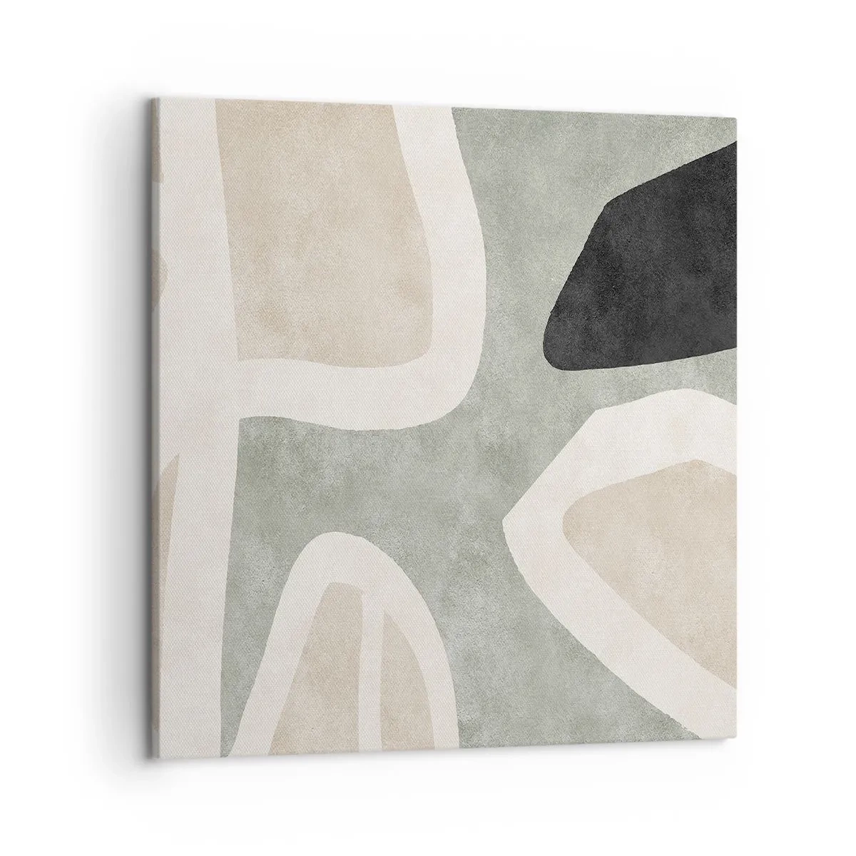 Quadro em tela - Composição com motivo preto - 50x50 cm