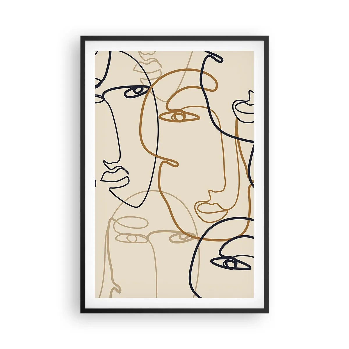 Pôster com moldura preta - Retrato multiplicado - 61x91 cm