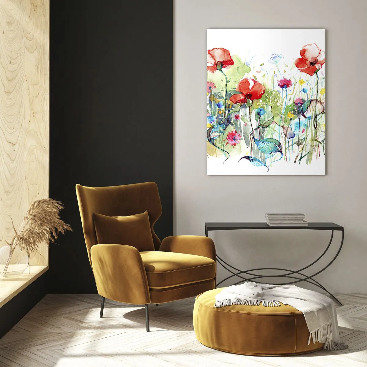 Quadro em vidro - Prado florido de maio - 70x100 cm