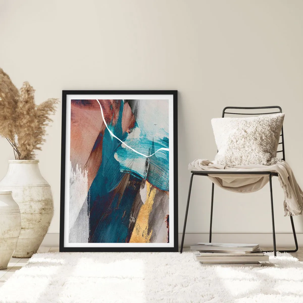 Pôster com moldura preta - Com elegância e energia - 61x91 cm