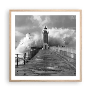 Pôster com moldura de carvalho claro - Destemida - 60x60 cm