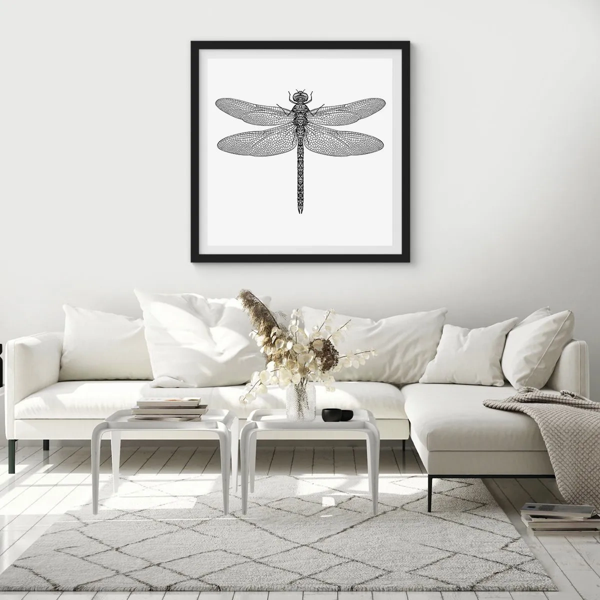 Pôster com moldura preta - Precisão da natureza - 60x60 cm