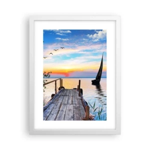 Pôster em moldura branca - Boa noite - 30x40 cm