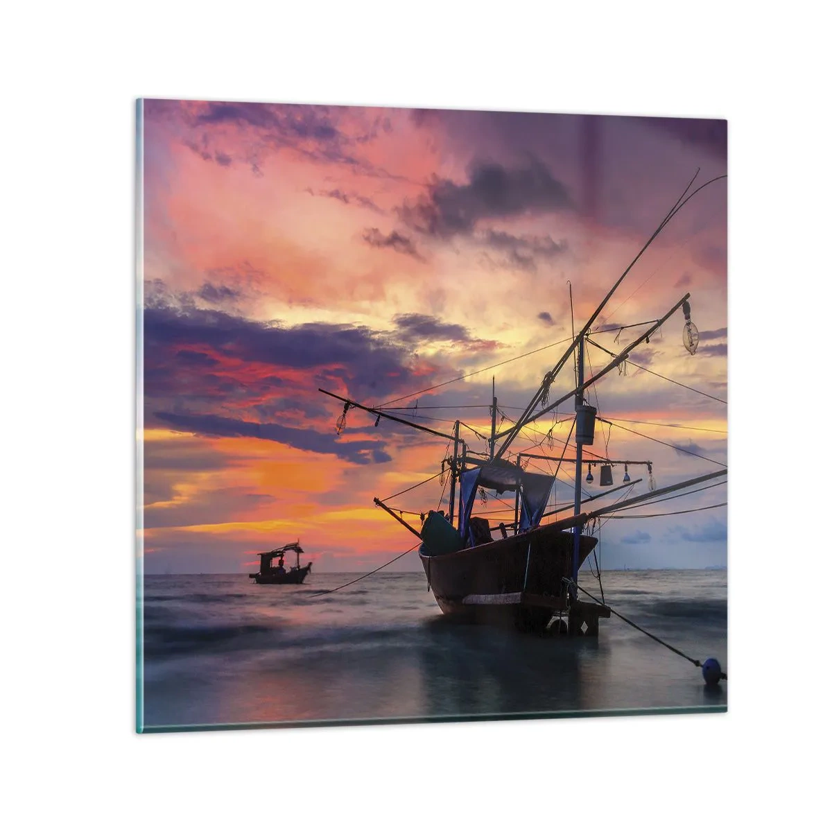 Quadro em vidro - Noite exótica - 40x40 cm