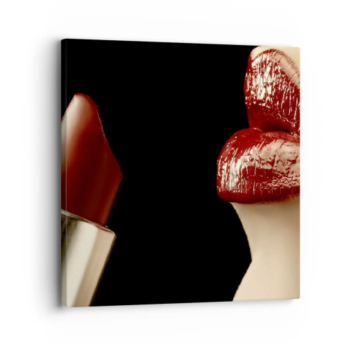 Quadro em tela - Sensualidade e brilho do carmim - 30x30 cm