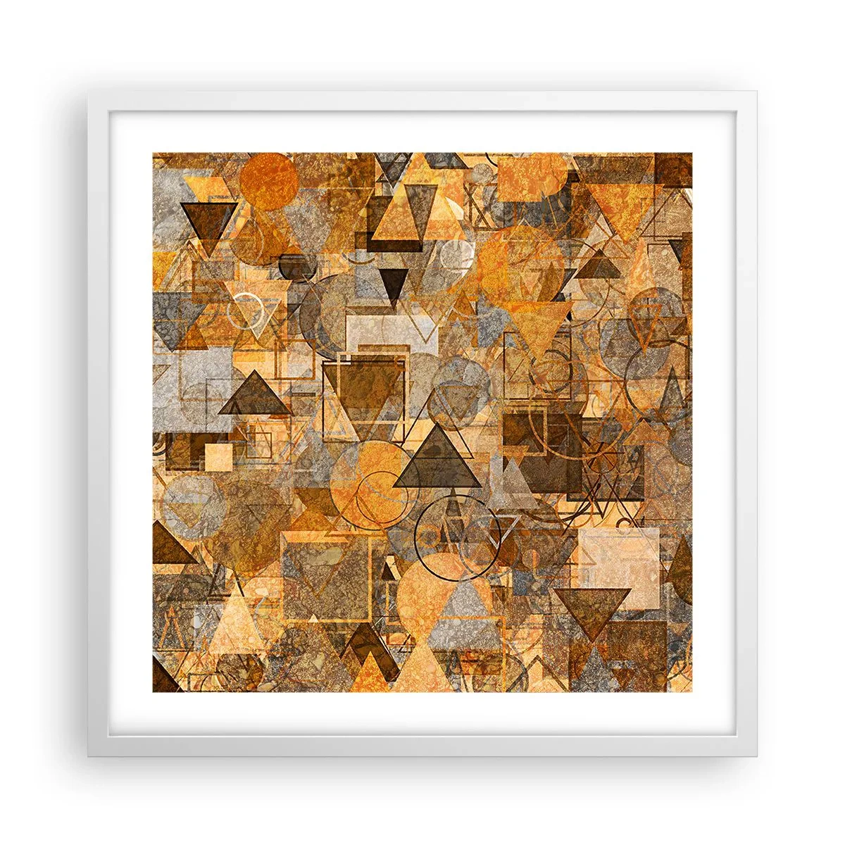 Pôster em moldura branca - O mundo em forma - 50x50 cm