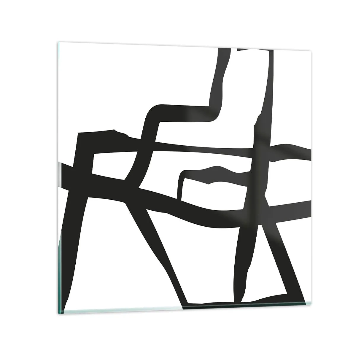 Quadro em vidro - Projeto preto e branco - 30x30 cm