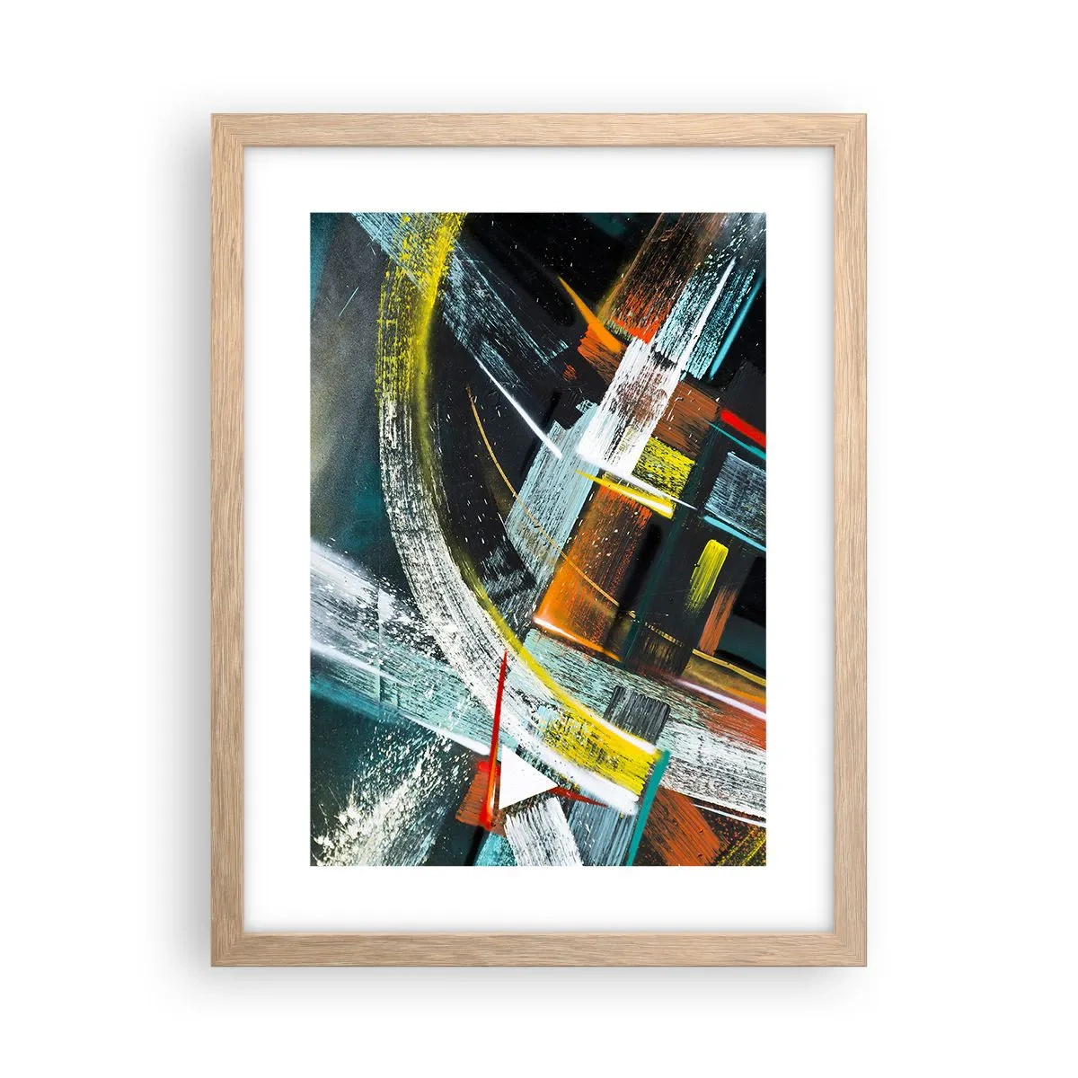 Pôster com moldura de carvalho claro - Energia de movimento - 30x40 cm