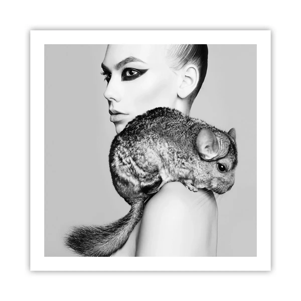 Pôster - A dama com a chinchila - 60x60 cm