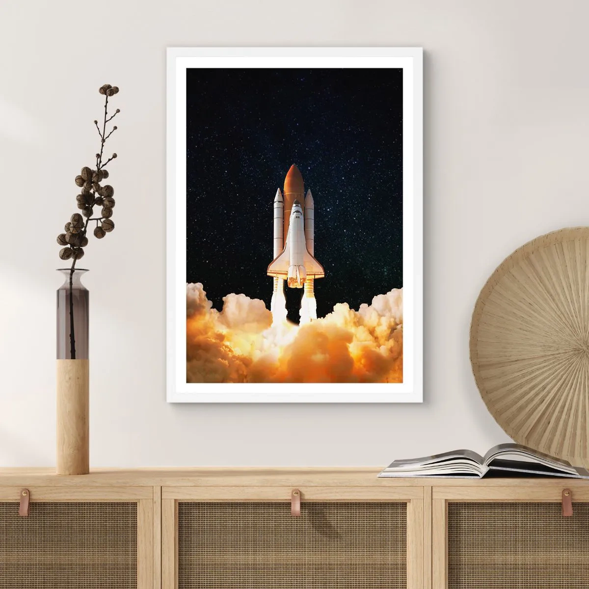 Pôster em moldura branca - Ad astra! - 70x100 cm