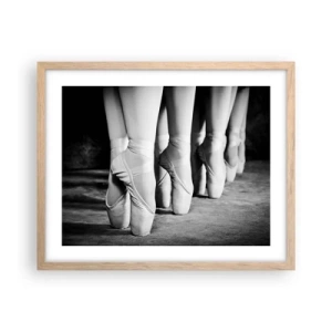 Pôster com moldura de carvalho claro - Juntos, com leveza - 50x40 cm