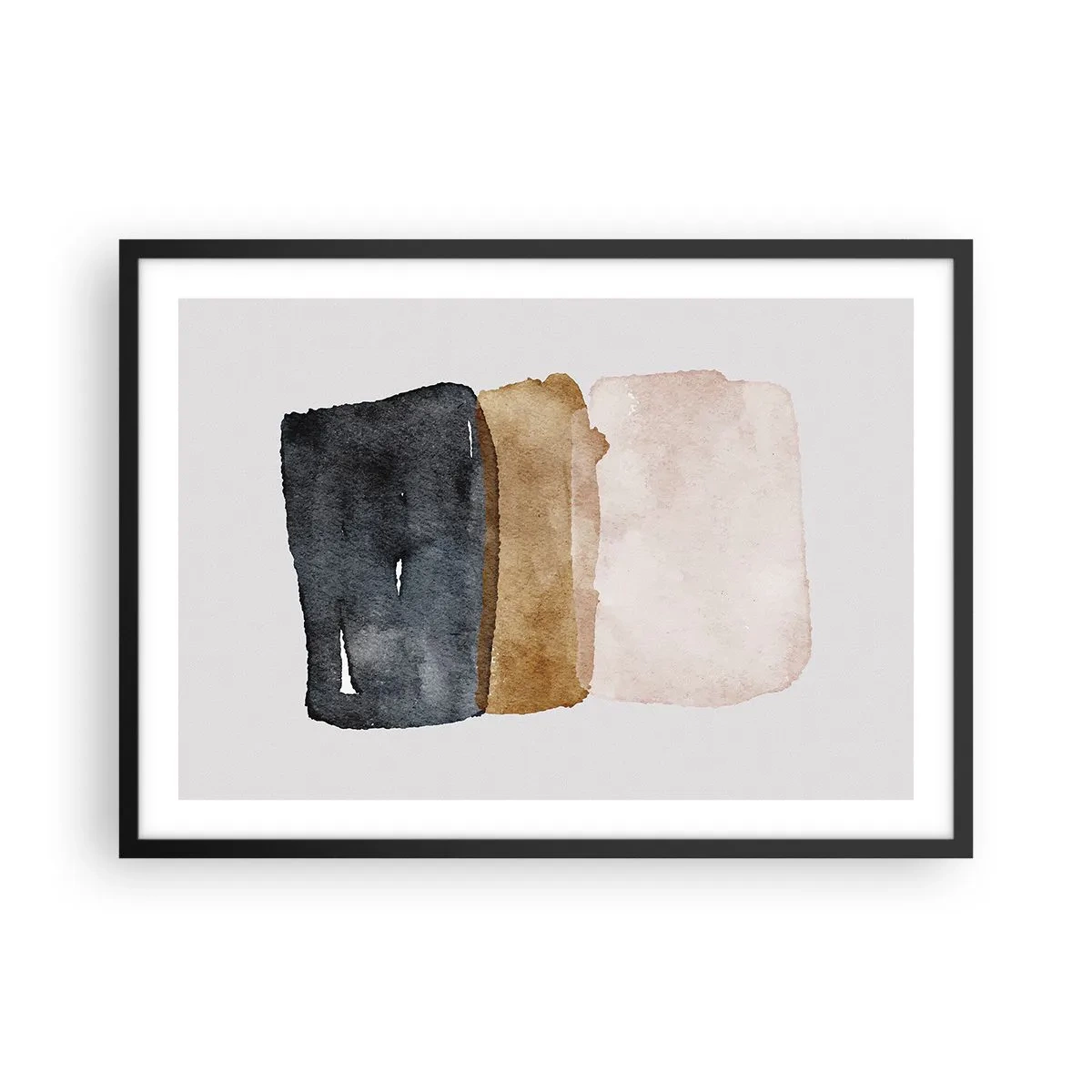 Pôster com moldura preta - Composição das cores da terra - 70x50 cm