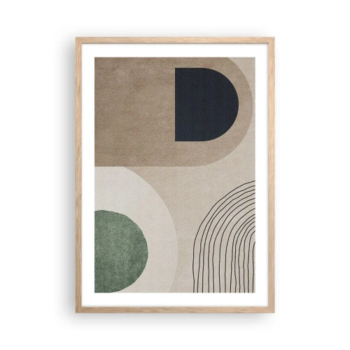 Pôster com moldura de carvalho claro - A gentileza do oval - 50x70 cm