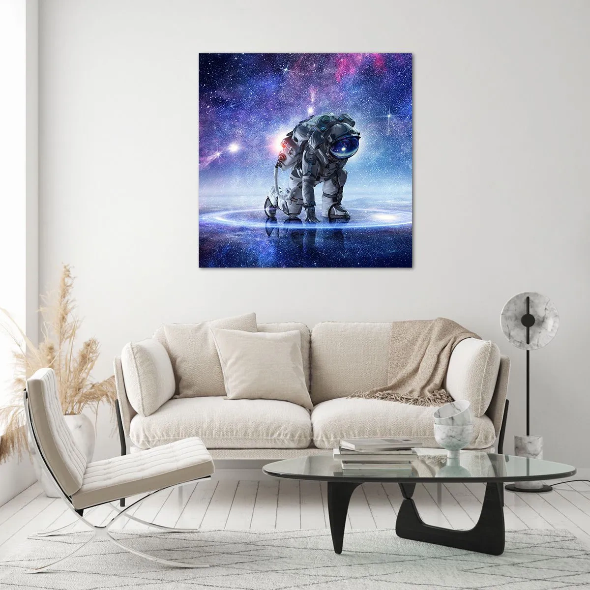 Quadro em vidro - Céu estrelado acima de mim - 30x30 cm