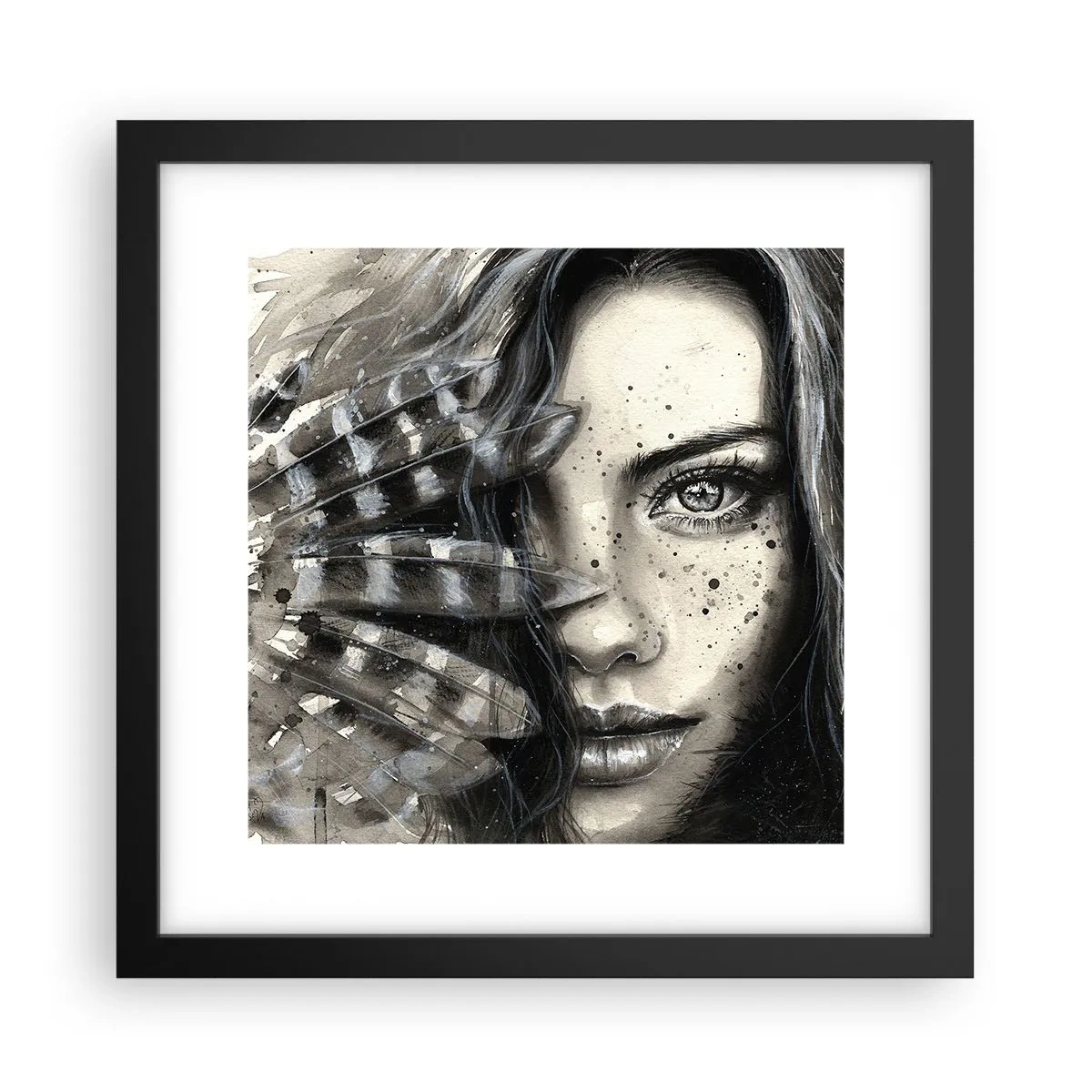 Pôster com moldura preta - Beleza selvagem - 30x30 cm