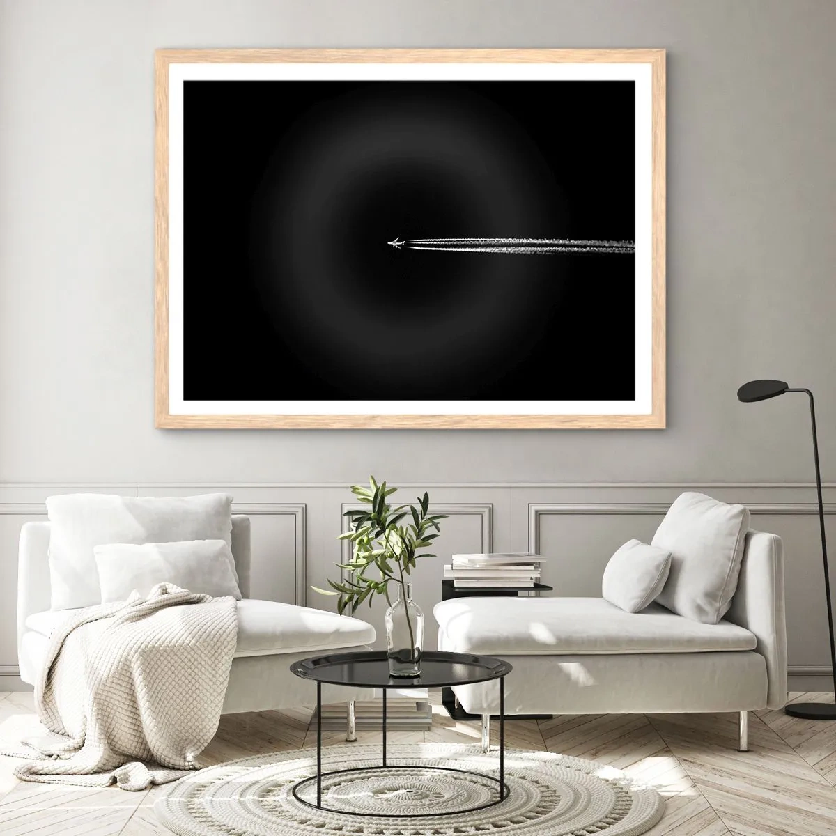 Pôster com moldura de carvalho claro - Em outra dimensão - 100x70 cm