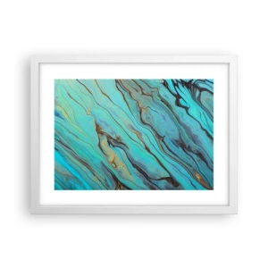 Pôster em moldura branca - Maré Turquesa - 40x30 cm