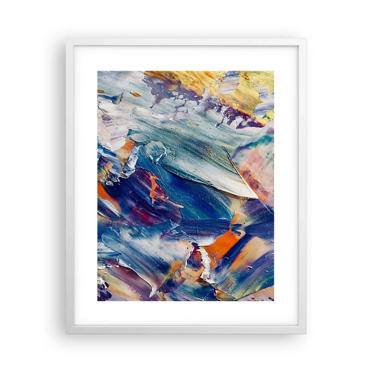 Pôster em moldura branca - Confusão de cores - 40x50 cm