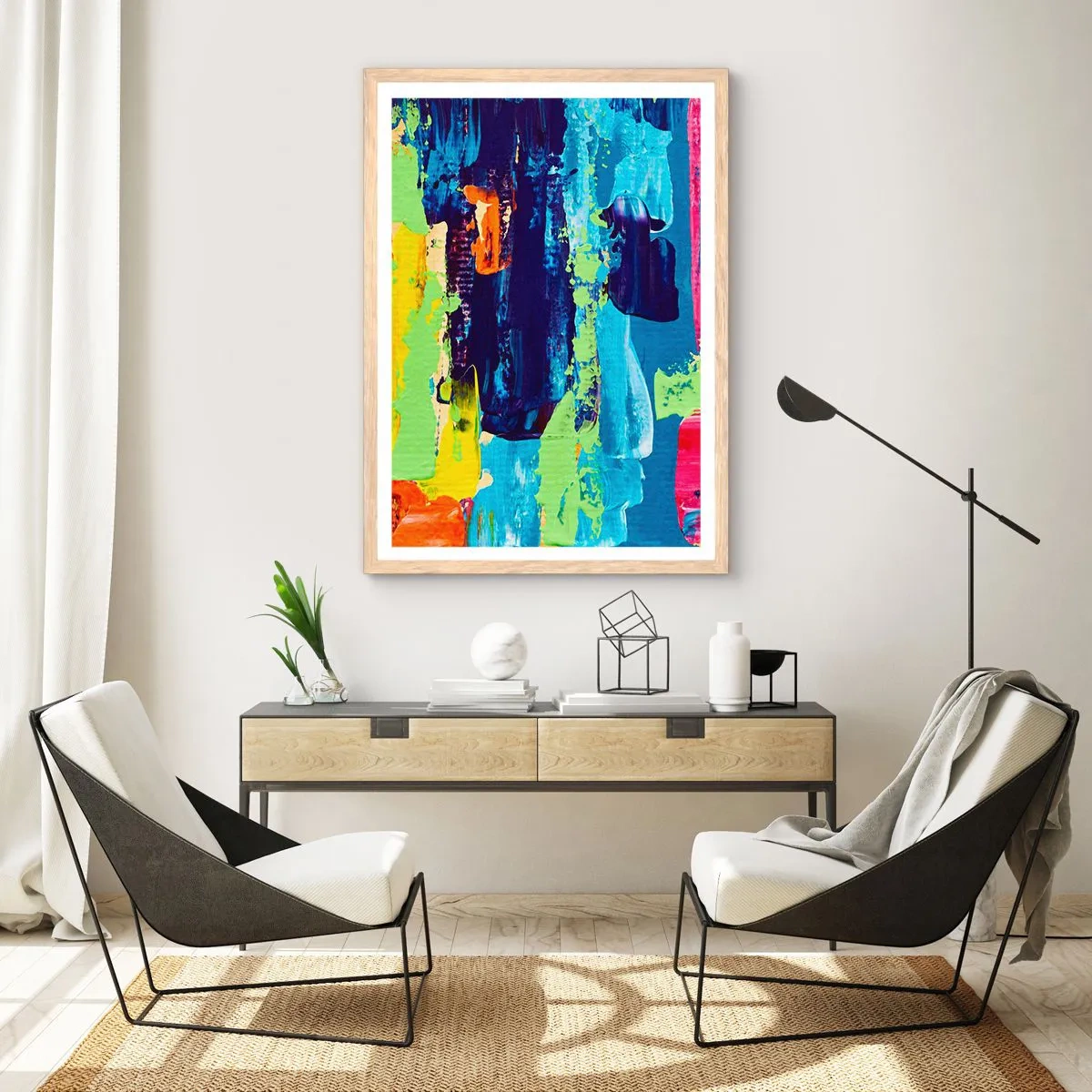 Pôster com moldura de carvalho claro - A vida é bela! - 70x100 cm