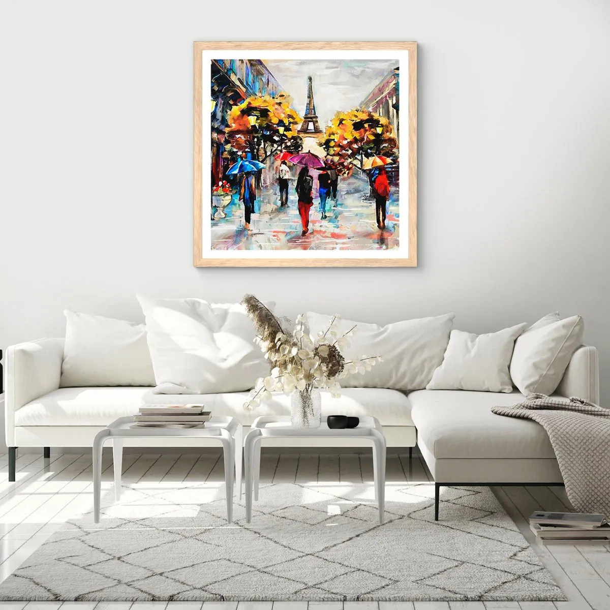 Pôster com moldura de carvalho claro - Especialmente bonita no outono - 30x30 cm