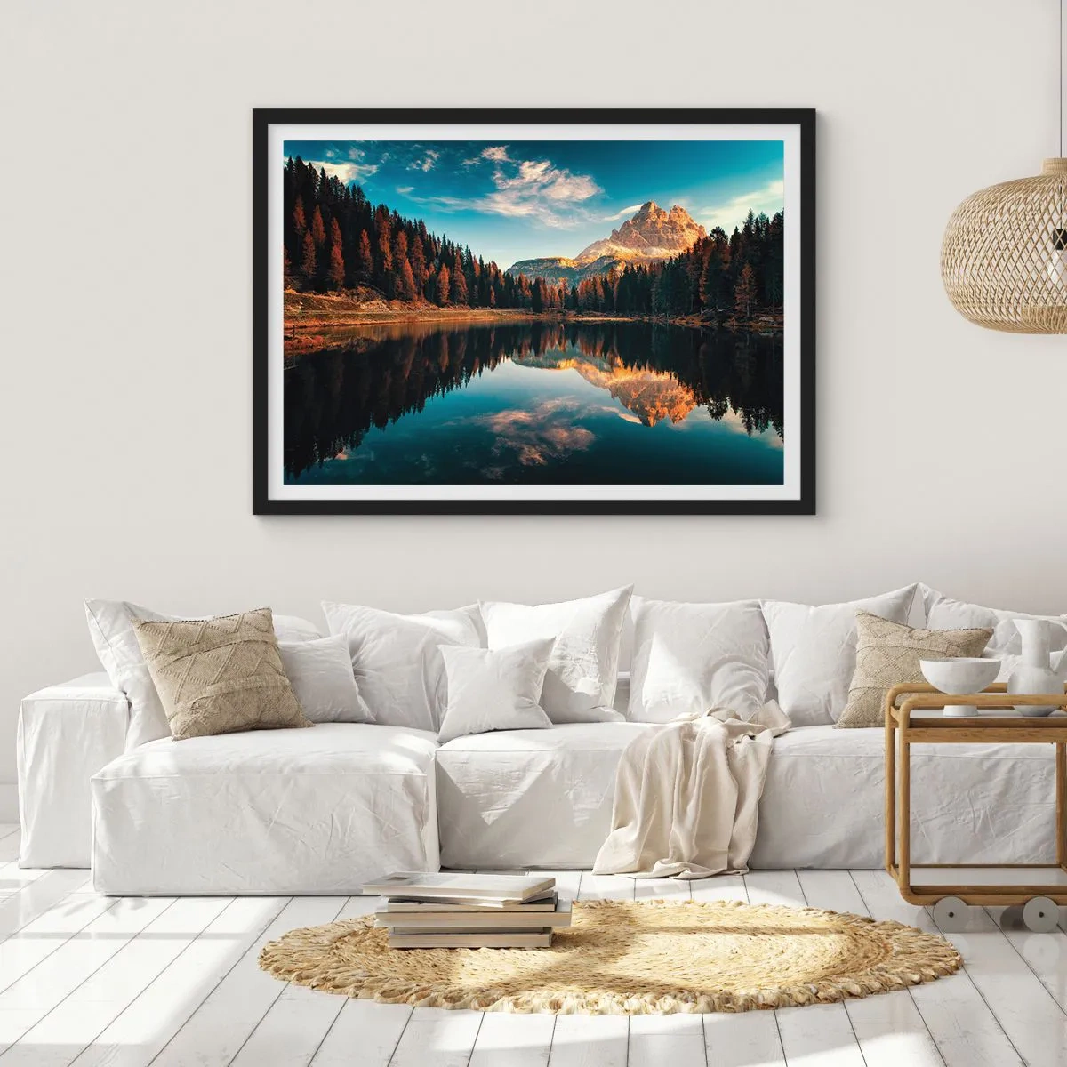 Pôster com moldura preta - Paisagem dupla - 100x70 cm