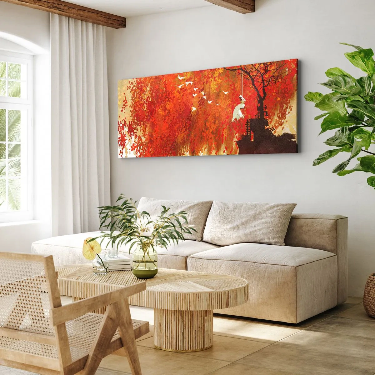 Quadro em tela - Será que vai voar com eles? - 140x50 cm