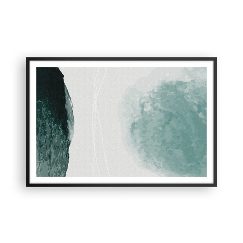 Pôster com moldura preta - Encontro com a neblina - 91x61 cm