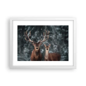 Pôster em moldura branca - O senhor da floresta com sua esposa - 40x30 cm