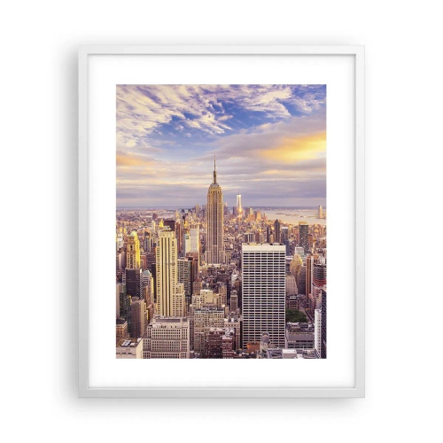 Pôster em moldura branca - Alcançar as nuvens - 40x50 cm