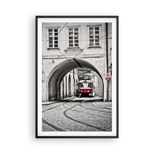 Pôster com moldura preta - Através do labirinto urbano - 61x91 cm