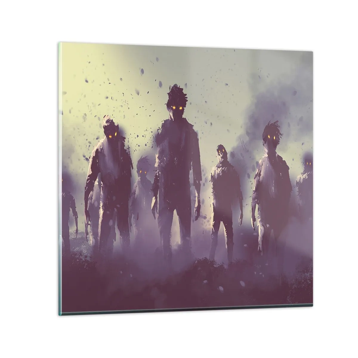 Quadro em vidro - Cuidado! Estão a chegar - 70x70 cm