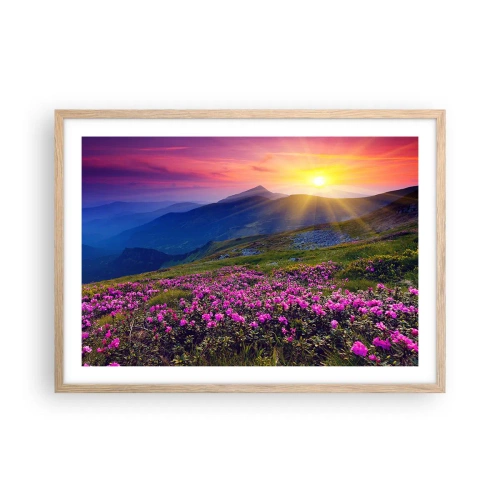 Pôster com moldura de carvalho claro - …Cheiro de pinheiros e ervas da montanha - 70x50 cm