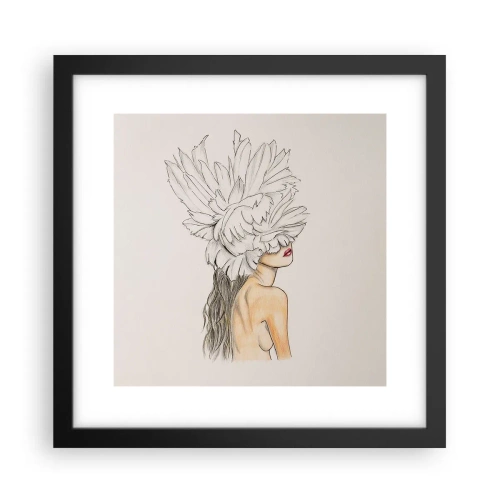 Pôster com moldura preta - Beleza coroada - 30x30 cm