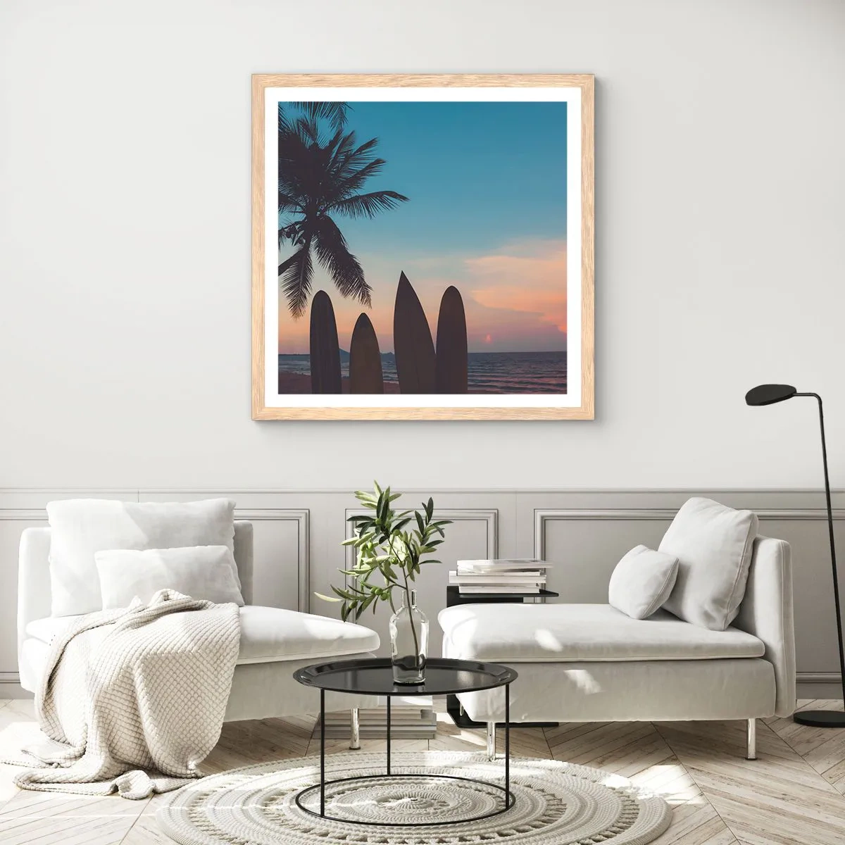 Pôster com moldura de carvalho claro - Amanhã também será divertido - 60x60 cm