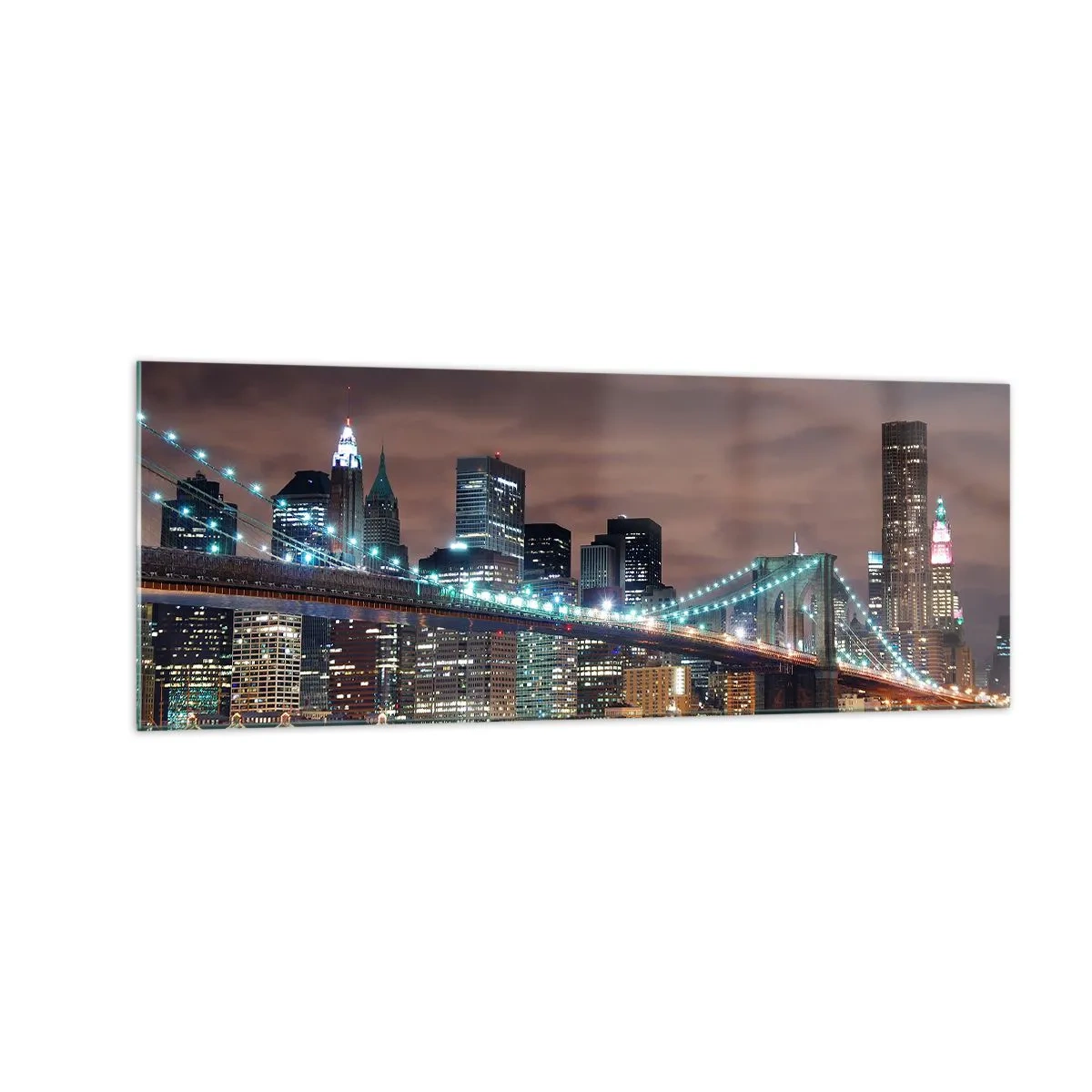 Quadro em vidro - Luzes de uma cidade grande - 140x50 cm