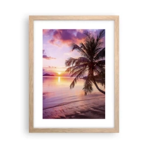 Pôster com moldura de carvalho claro - Felicidade no horizonte - 30x40 cm