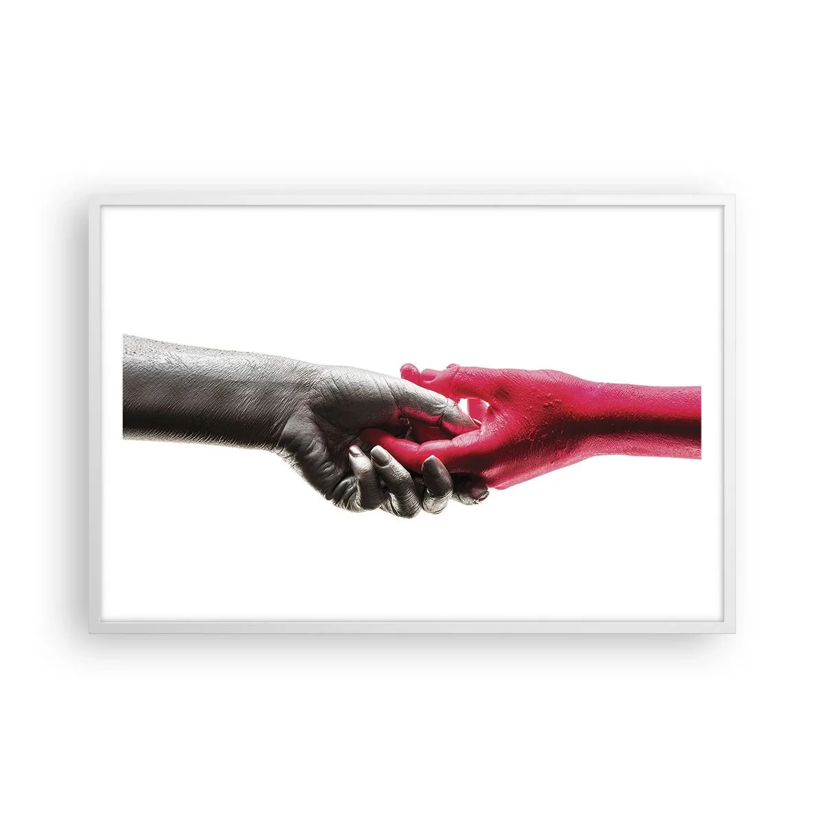 Pôster em moldura branca - Juntos, mas diferentes - 91x61 cm