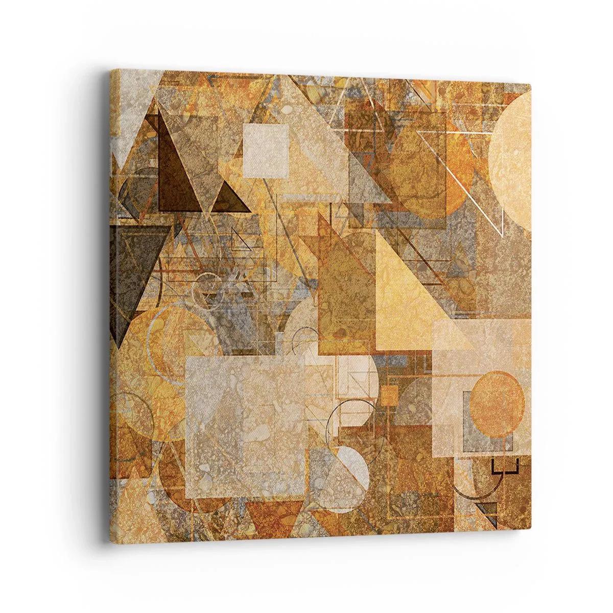 Quadro em tela - Estudo Cubista em Bronze - 40x40 cm