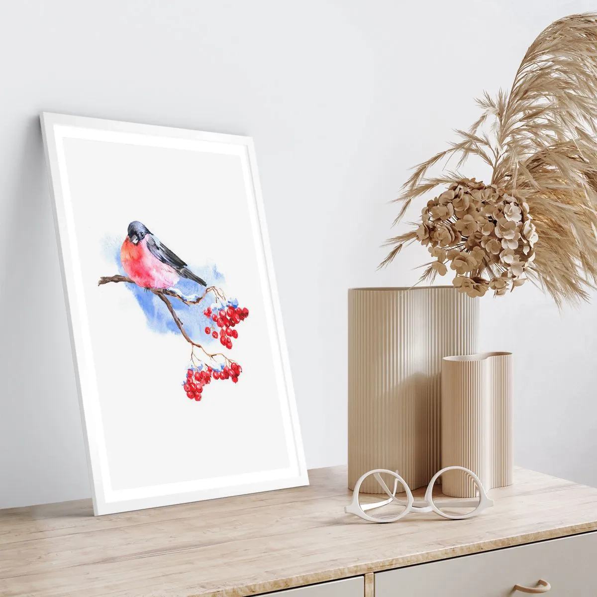 Pôster em moldura branca - Inverno a cores - 70x100 cm