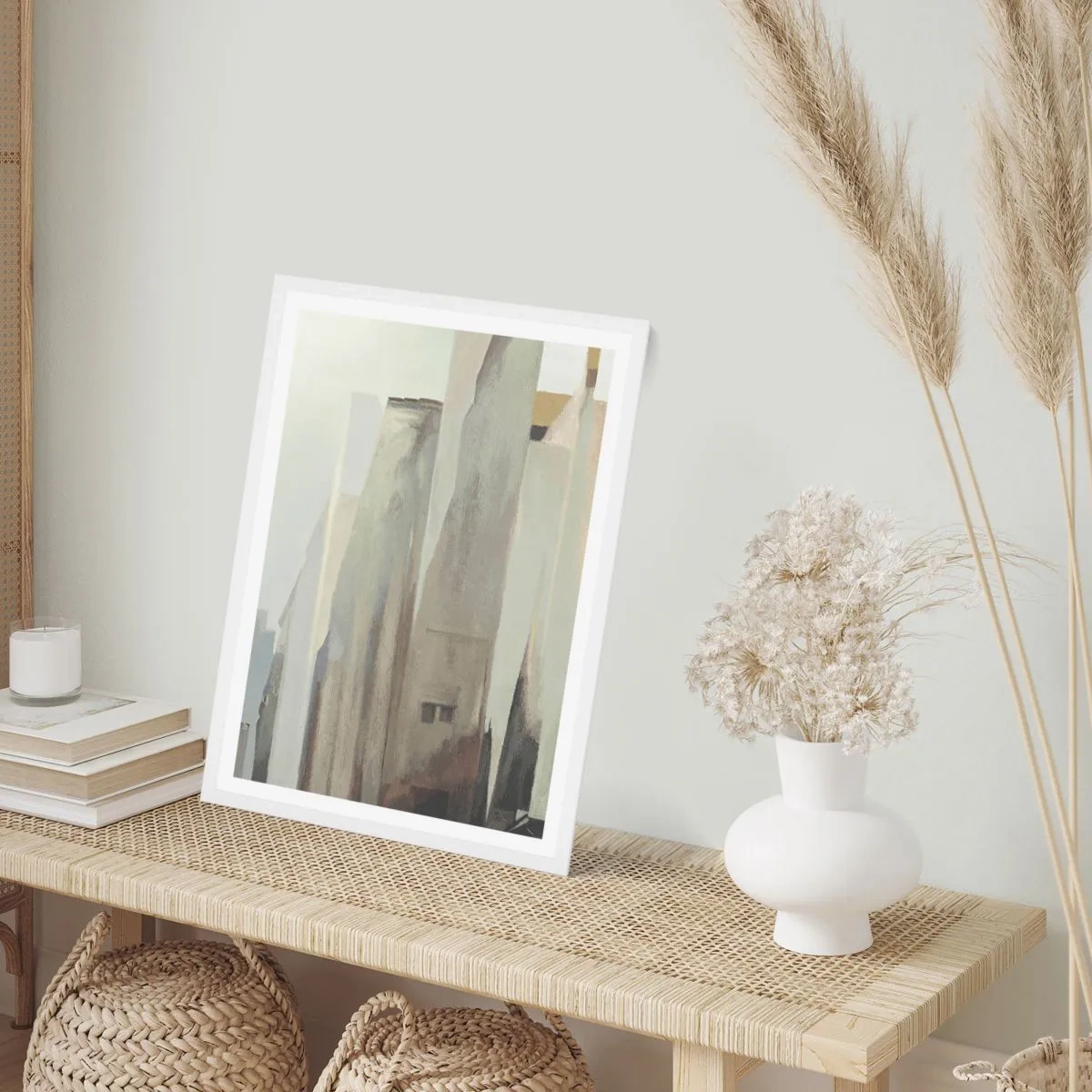 Pôster em moldura branca - Sonho com a cidade - 61x91 cm