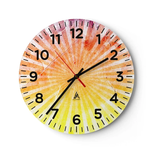 Relógio de parede - Relógio em vidro - Nasceres e entardeceres - 30x30 cm